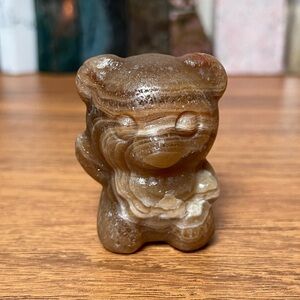 Chocolate Calcite Bear Crystal Carving